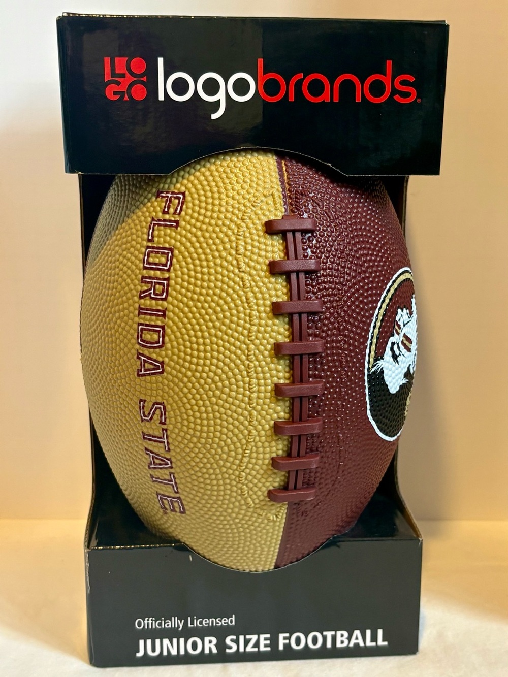 Logo Brands Florida State Junior Football, Brown/Gold, Lifetime Guarantee